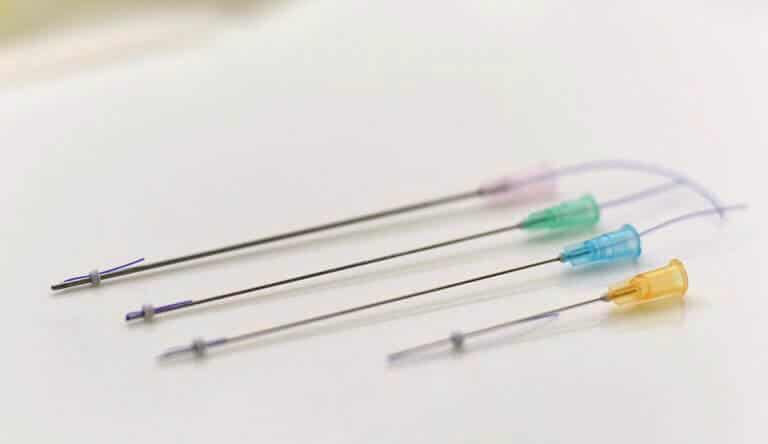 ขนาดของไหมก้างปลาแต่ละชนิด Barbed thread needles