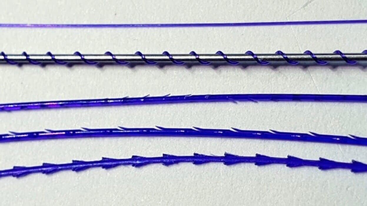 ภาพเปรียบเทียบไหมก้างปลาชนิด PDO Different types of thread structures