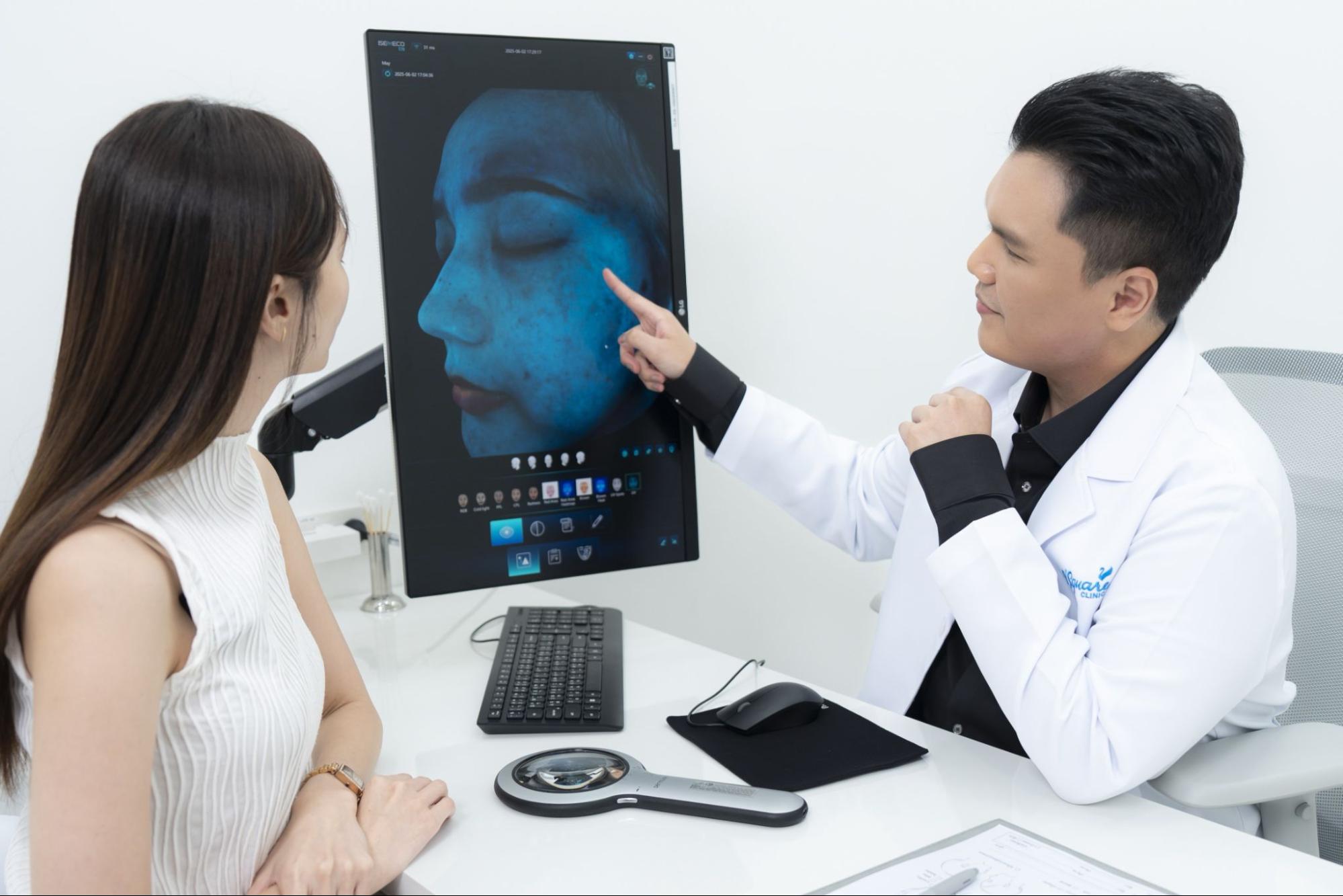 Facial assessment before Picosure Pro by Dr.Suranart Deesuwan