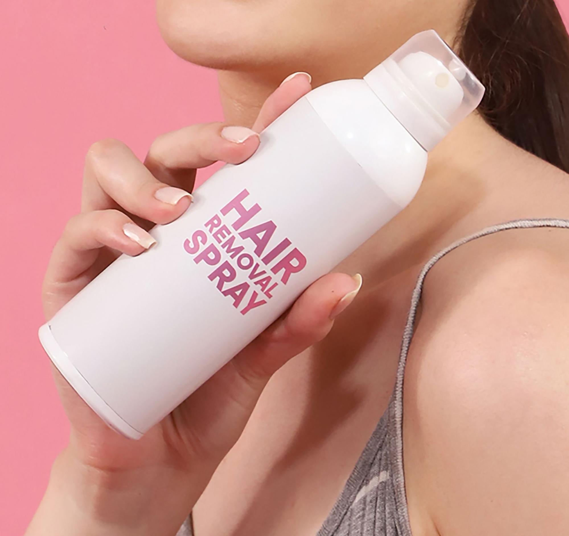 Hair removal with spray