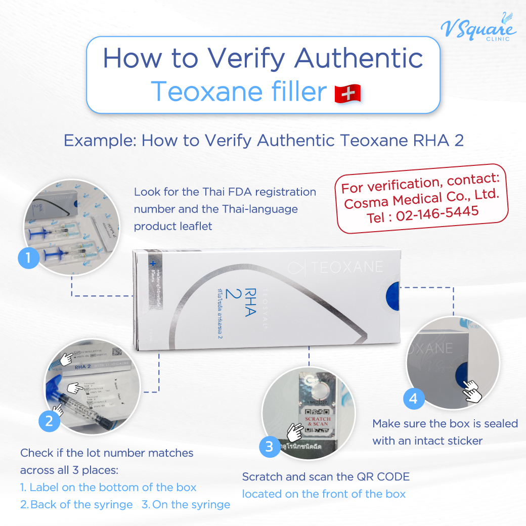 How to check the authenticity of TEOXANE RHA 2
