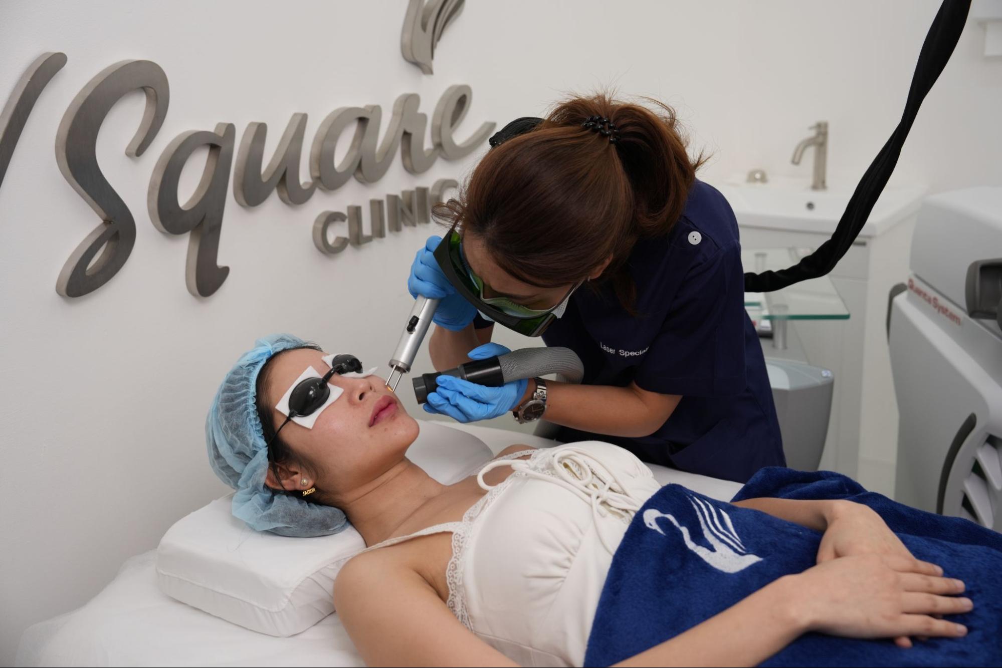 Laser hair removal machine at aesthetic clinic