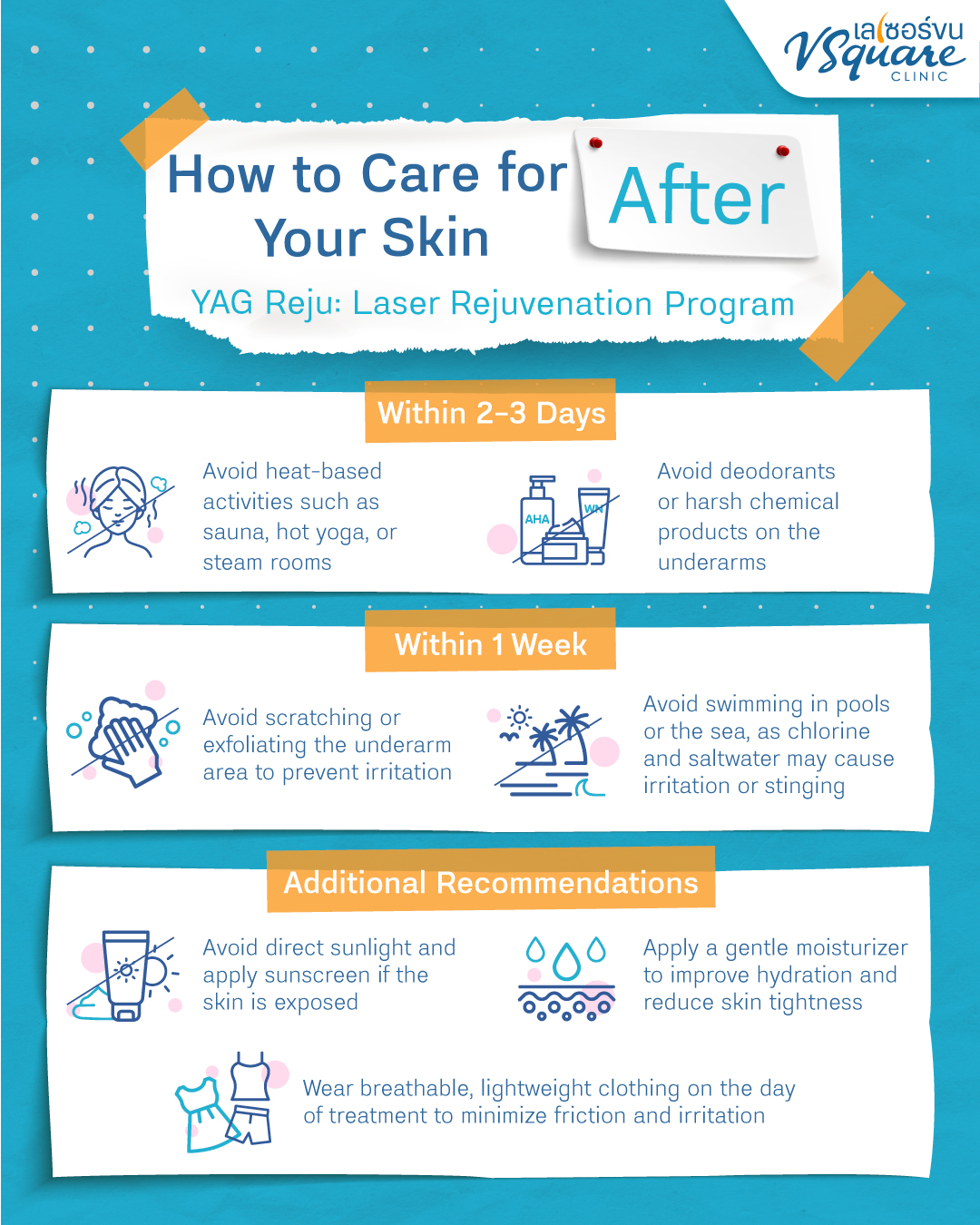 Aftercare instructions for Yag Reju Laser Rejuvenation