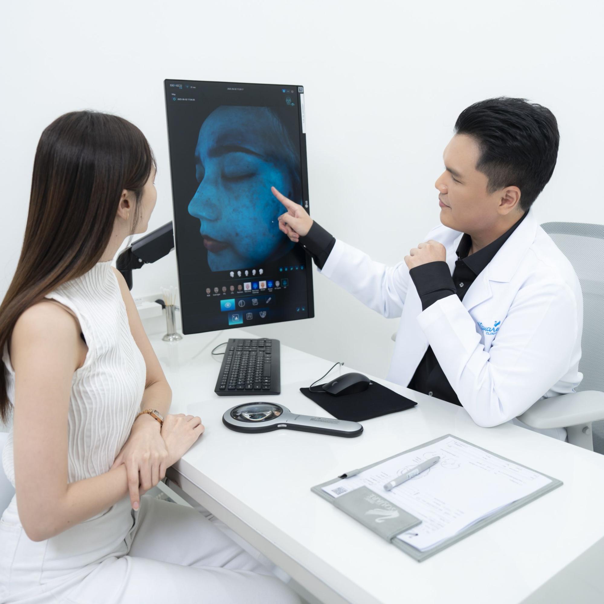 Doctor assessing the face by Dr.Suranart Deesuwan