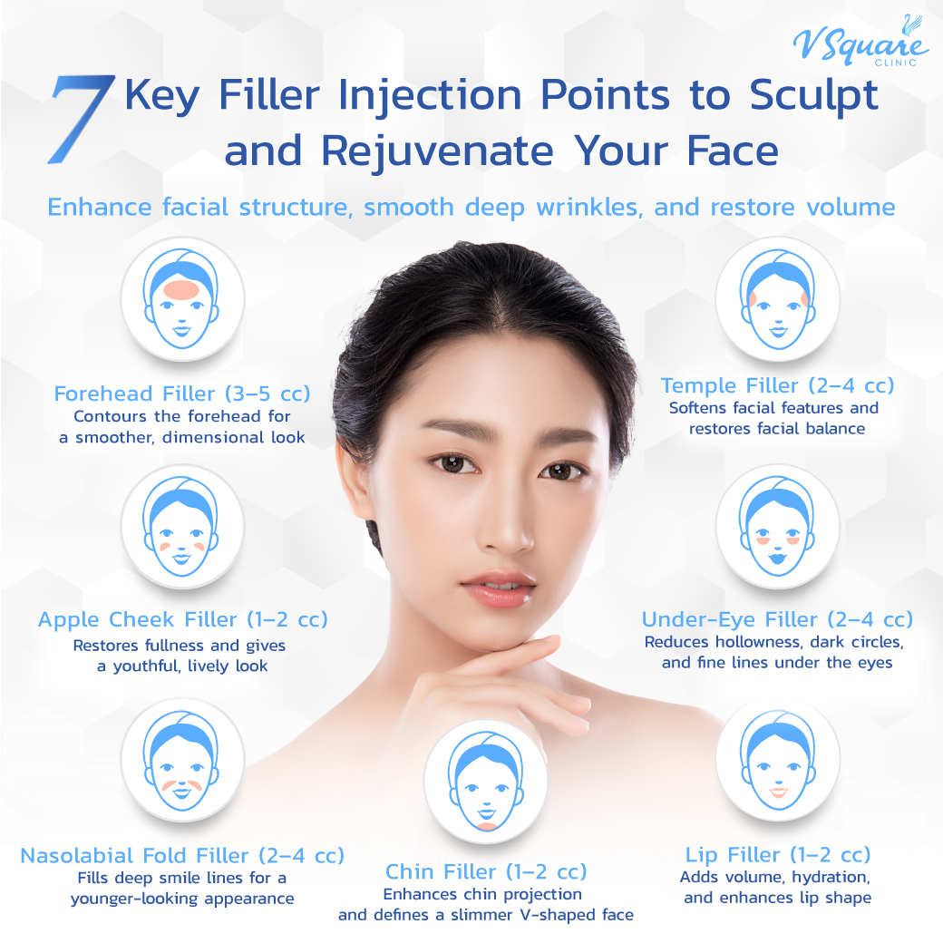 Volifil Filler injection areas